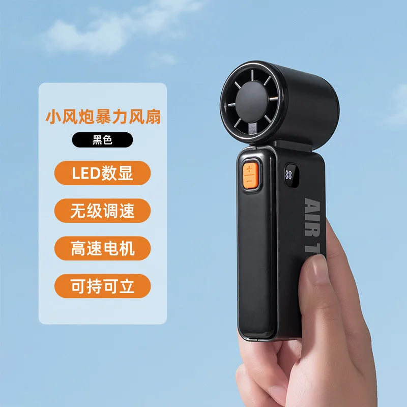 URGGU Mini Handheld Fan – USB Rechargeable, Digital Display