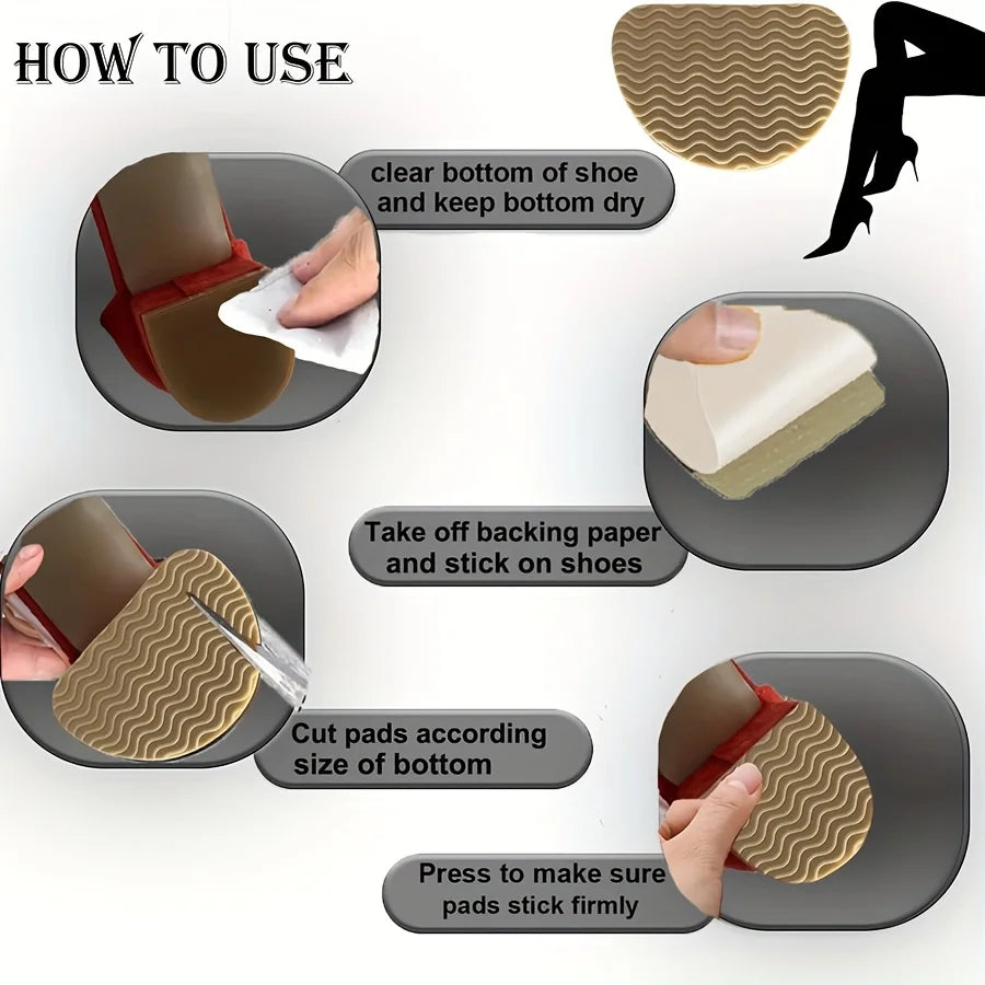 4 pieces of anti slip rubber shoe sole pads - can enhance stability, noise reduction, and protect shoe insoles Oasis Select