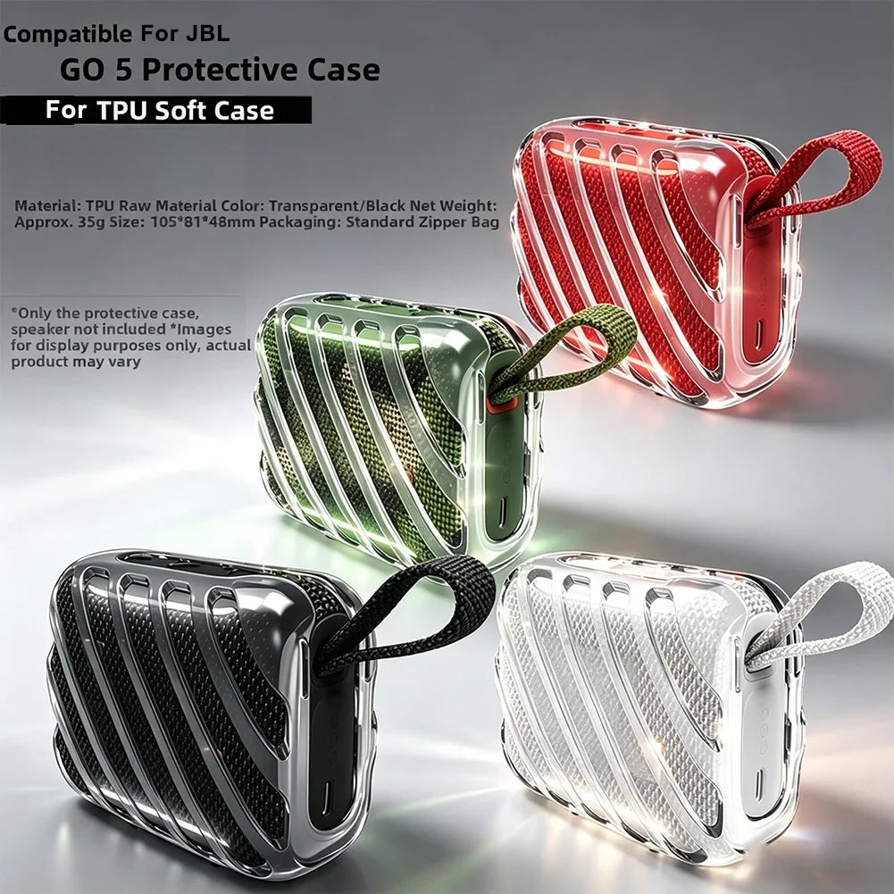 For JBL GO 5 Speaker Transparent For TPU Case - Flexible Clear Cover with Accurate Dimensions and Full Feature Oasis Select
