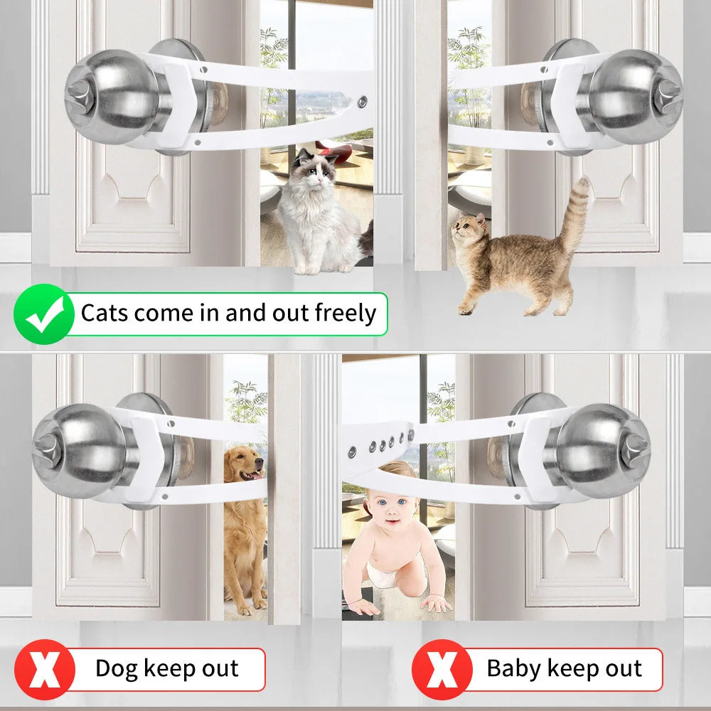 Pet Cat Door Holder Latch Prevents Dogs From Entering Plastic Adjustable Elastic Gate Lock Flex Latch Strap Keep Dog Out Oasis Select