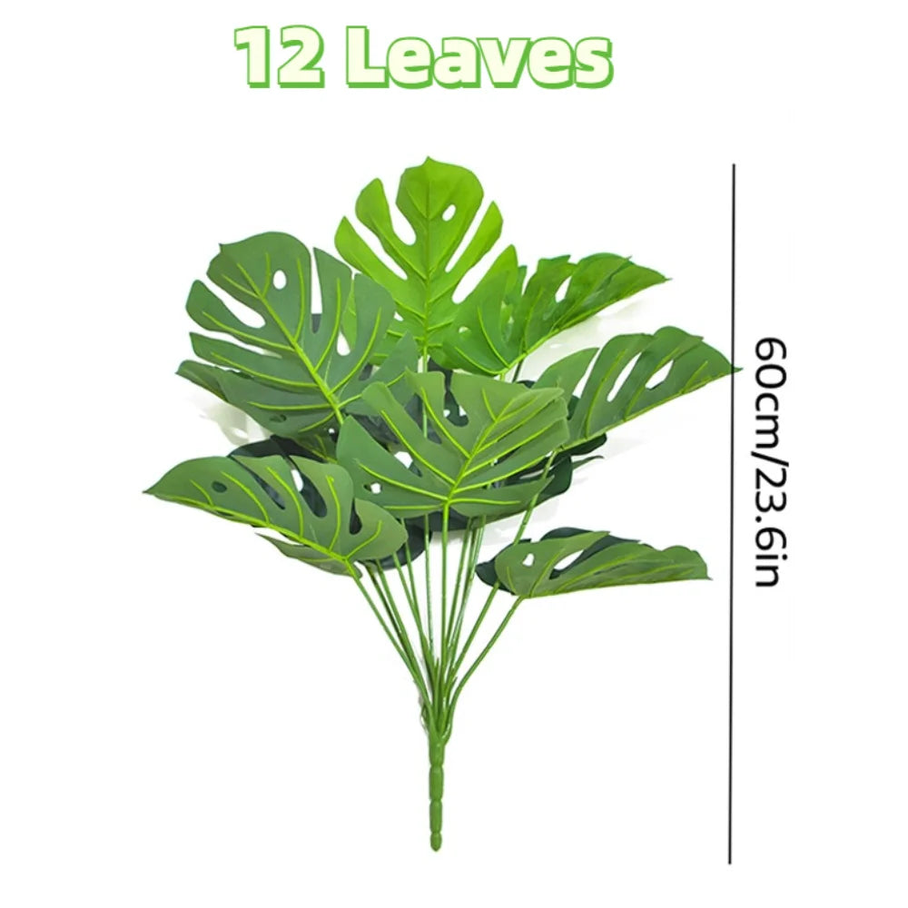 Large Artificial Monstera Leaves UV Resistant Tropical Faux Greenery for Home Garden Wedding Beach Party Decor Oasis Select 12 Leaves