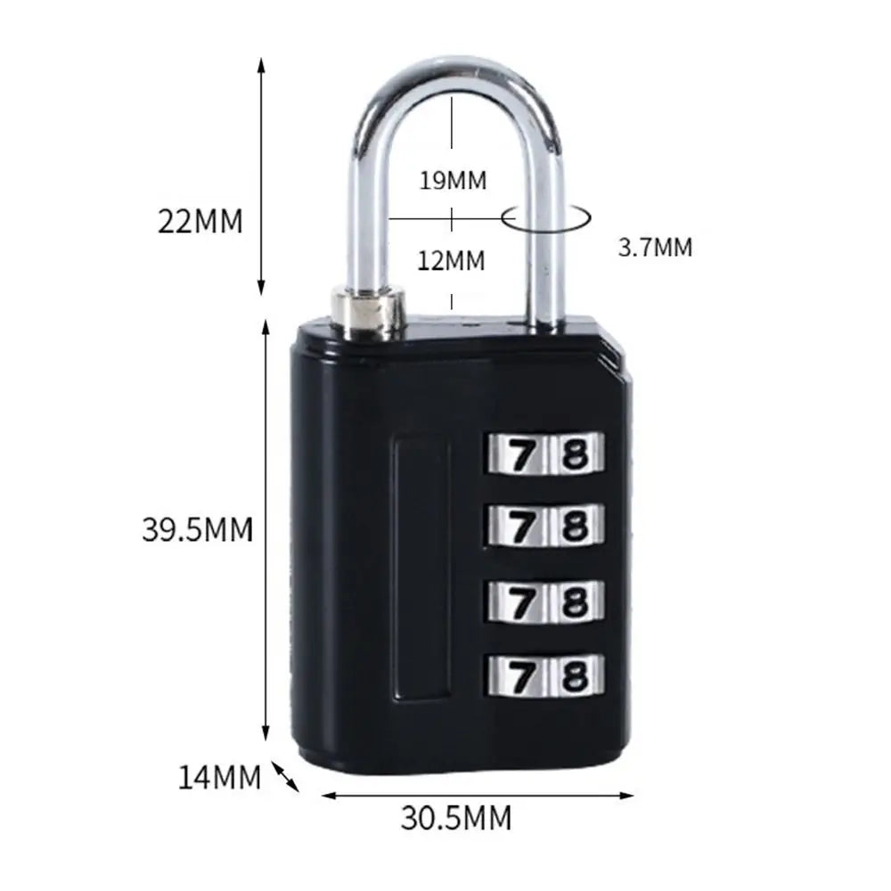 Portable Travel Combination Lock Coded Lock Luggage Padlock 4 Digit Password Lock Dormitory Cabinet Lock Oasis Select