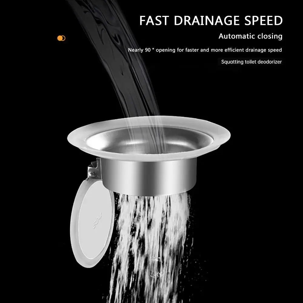 Prevent Backflow Toilet Odor Stopper Squatting Pan Accessories Bathroom Fitting Toilet Deodorant Stopper Stainless steel Oasis Select