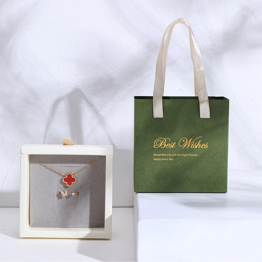 Handheld Jewelry Box Paper Pull-Out Drawer Jewelry Case Portable Ring Earrings Necklace Gifts Packaging Box Oasis Select