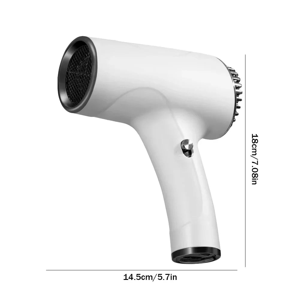 Cordless Ionic Hair Dryer USB Rechargeable 2600mAh Travel Blow Dryer