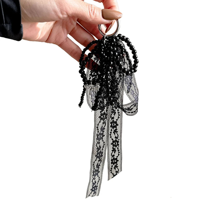 Pearl Lace Bow Charm Keychain – Cute Gift for Women & Girls Bow Charm Keychain Oasis Select