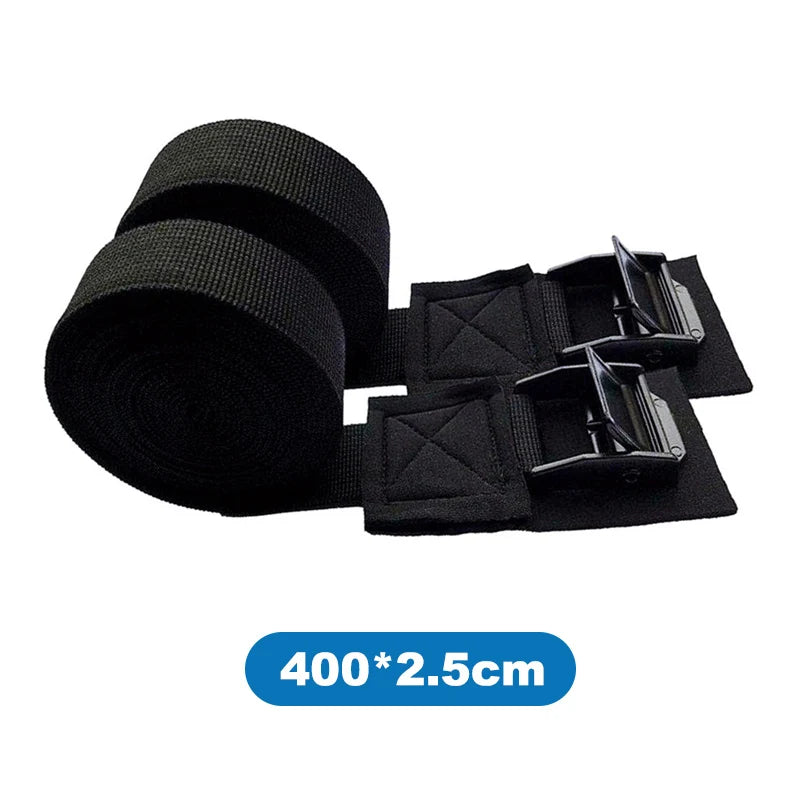 Car Tensioning Belts Black Tie Down Strap Strong Ratchet Belt Luggage Bag Cargo Lashing With Metal Buckle for Car RV 300cm*2.5cm Oasis Select 400X2.5cm