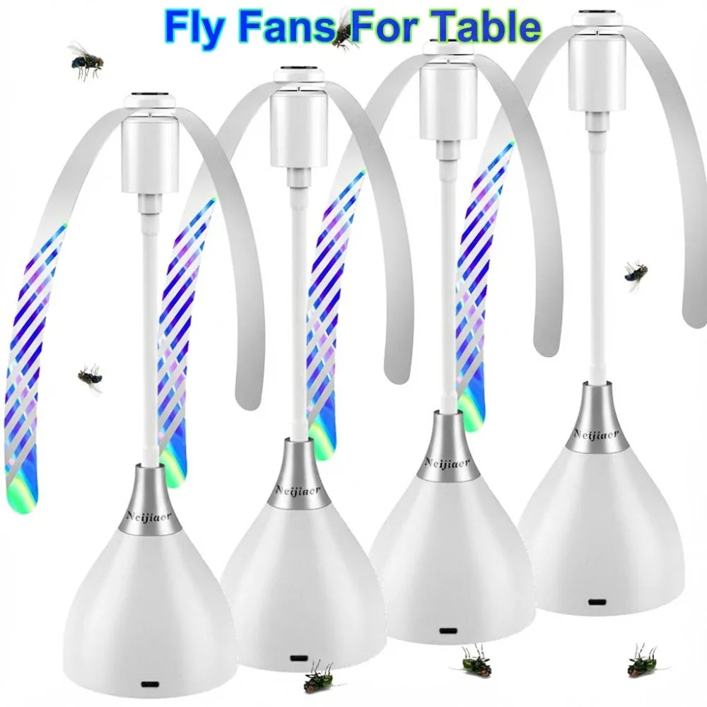 Fly Fans for Tables, Fly Repellent Fan with Soft Blades, USB or Batteries Powered, Soundless and Portable, for Picnic BBQ Party Oasis Select