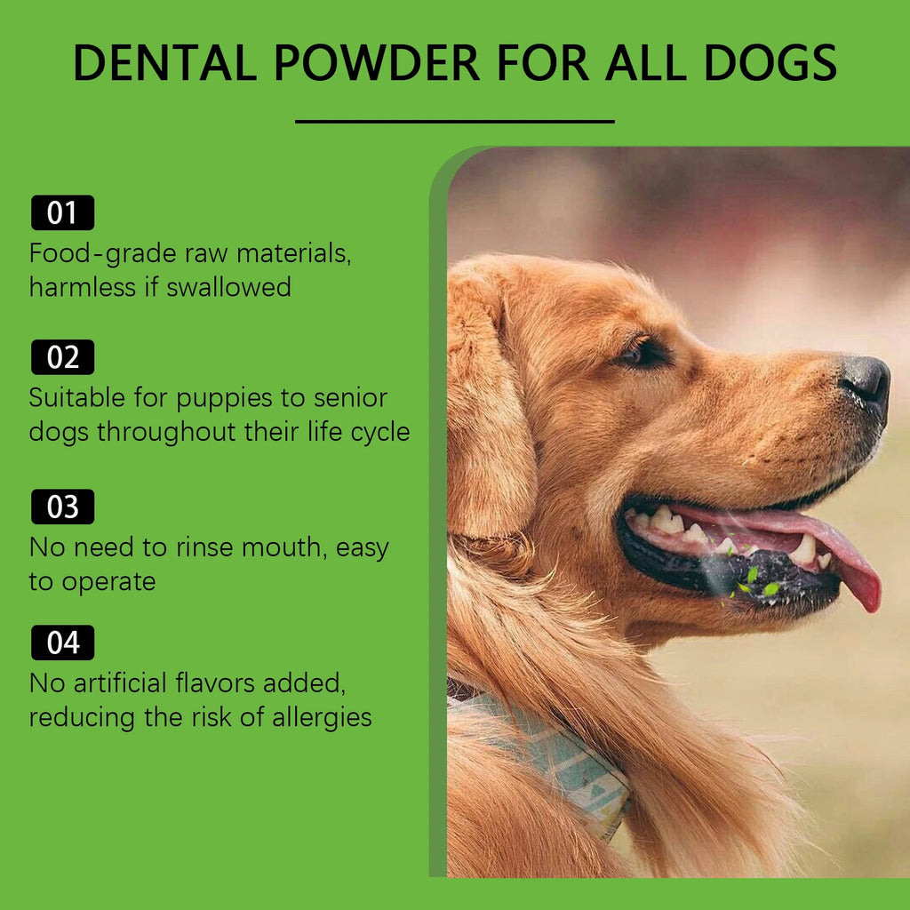 Powder for Dogs Teeth Prevents Tartar Teeth Cleaning Fresh Breath Eliminate Oral Odors Dog Teeth Cleaning Powder with Spoon 100g Oasis Select