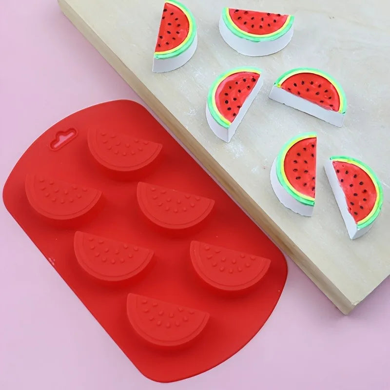 Silicone Fruit Shaped Freeze Molds, Food-Grade Flexible Bakeware, for Ice Cubes, Chocolate, Cake Decoration Oasis Select Watermelon