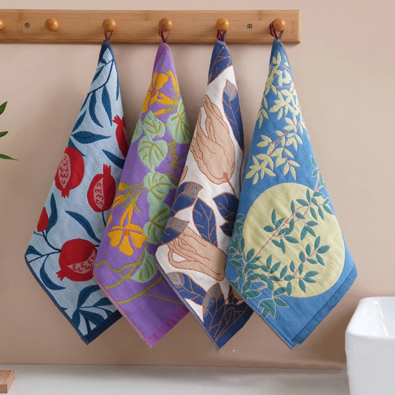 1pcs National Style Pure Cotton Gauze Square Towel Cotton Wool Large Square Towel with Hand Gift Face Towel Oasis Select