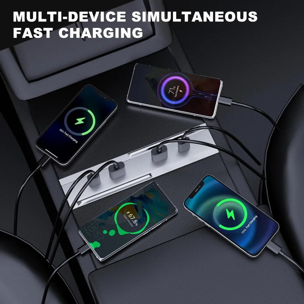 Custom Fit Tool-Free For Tesla Model YL Y Launch Juniper 65W Type-C USB HUB Fast Charging Model 3 Highland Expansion Dock Oasis Select