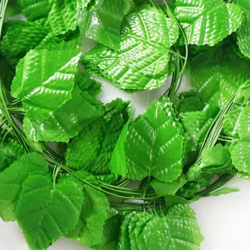220cm Artificial Liana Vine Wall Hanging Fake Plants Ivy String Leaves Decoration Home Outdoor Garden Wedding Party Decors Oasis Select