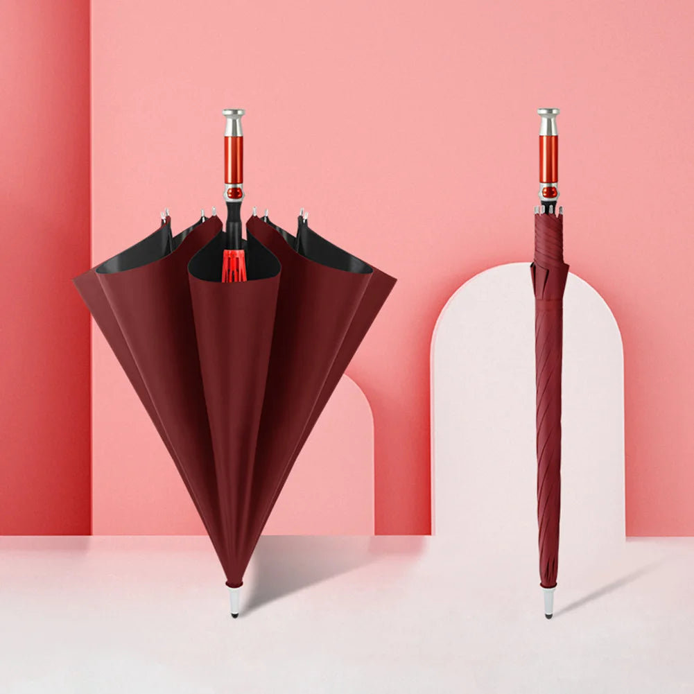 PEAKINBAGS Double Layer UV Auto Open Long Handle Umbrella Long Handle Umbrella Oasis Select