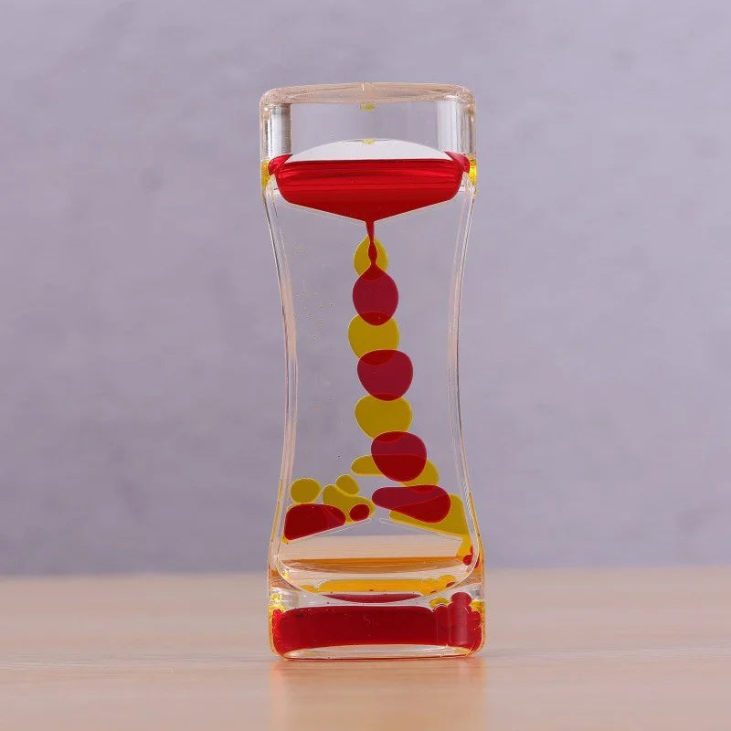 Dual-Color Liquid Bubble Hourglass Timer – Desk Decor & Sensory Toy Sensory Novelty Toy Oasis Select E
