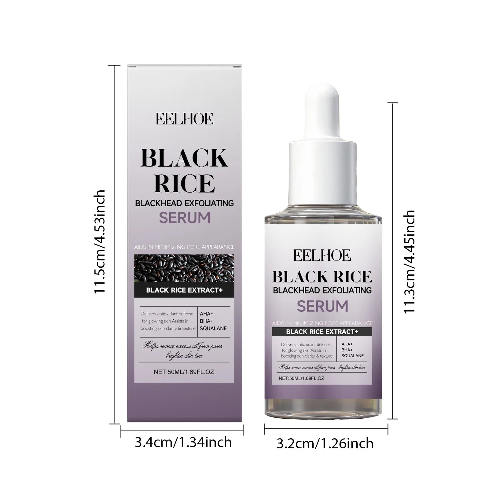 EELHOE Rice Exfoliating Serum Set – BHA, Niacinamide & Brightening Exfoliating Serum Set Oasis Select 50ml Black Rice