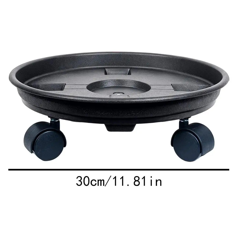 Universal Flower Pot Wheels Round Plastic Tray Heavy Duty Flower Pot Rack Plant Movable Rolling Potted Plant Stand With Rollers Oasis Select 3cm