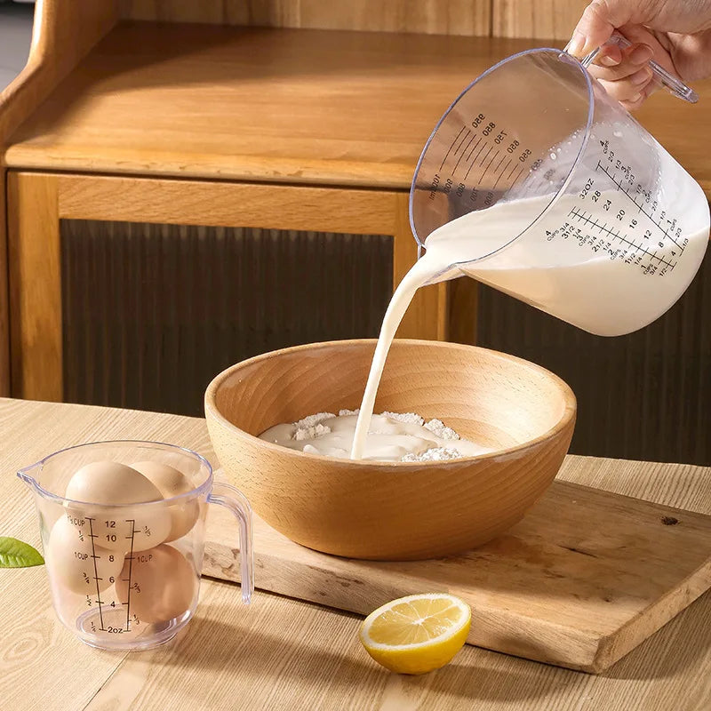 Measuring Cup Premium Graduated Transparent Heat Resisting Plastic Milk Cups Pour Spout with Handle Kitchen Tool Microwavable Oasis Select
