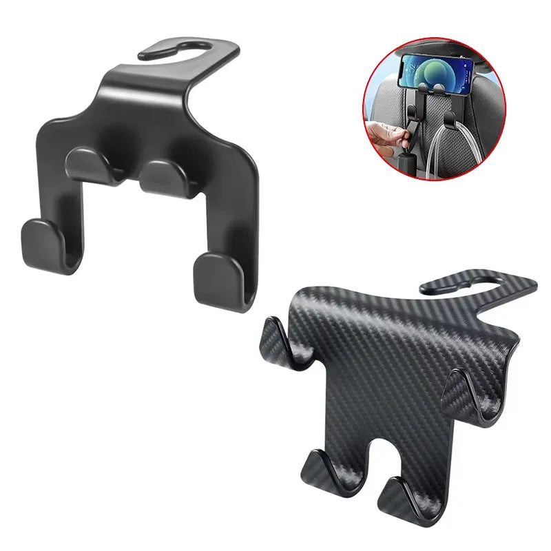 1/2/4/5Pcs Car Seat Headrest Hook 4 Pack Hanger Storage Organizer Universal for Handbag Purse Coat Fit Universal Vehicle Oasis Select