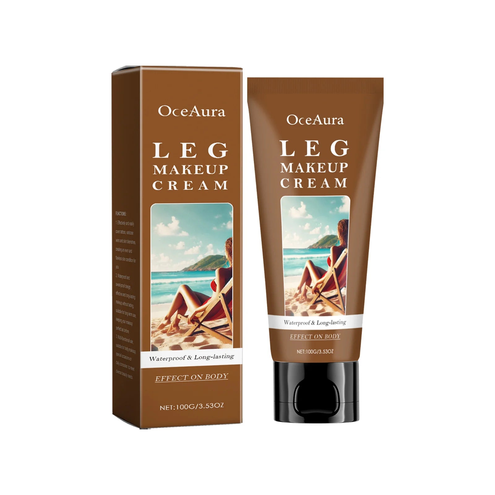 Leg Makeup Cream Concealer Long Lasting Waterproof Anti Transfer Even Skin Tone Glow Enhancer Wheat Tan Brown Foundation Lotion Oasis Select Cocoa