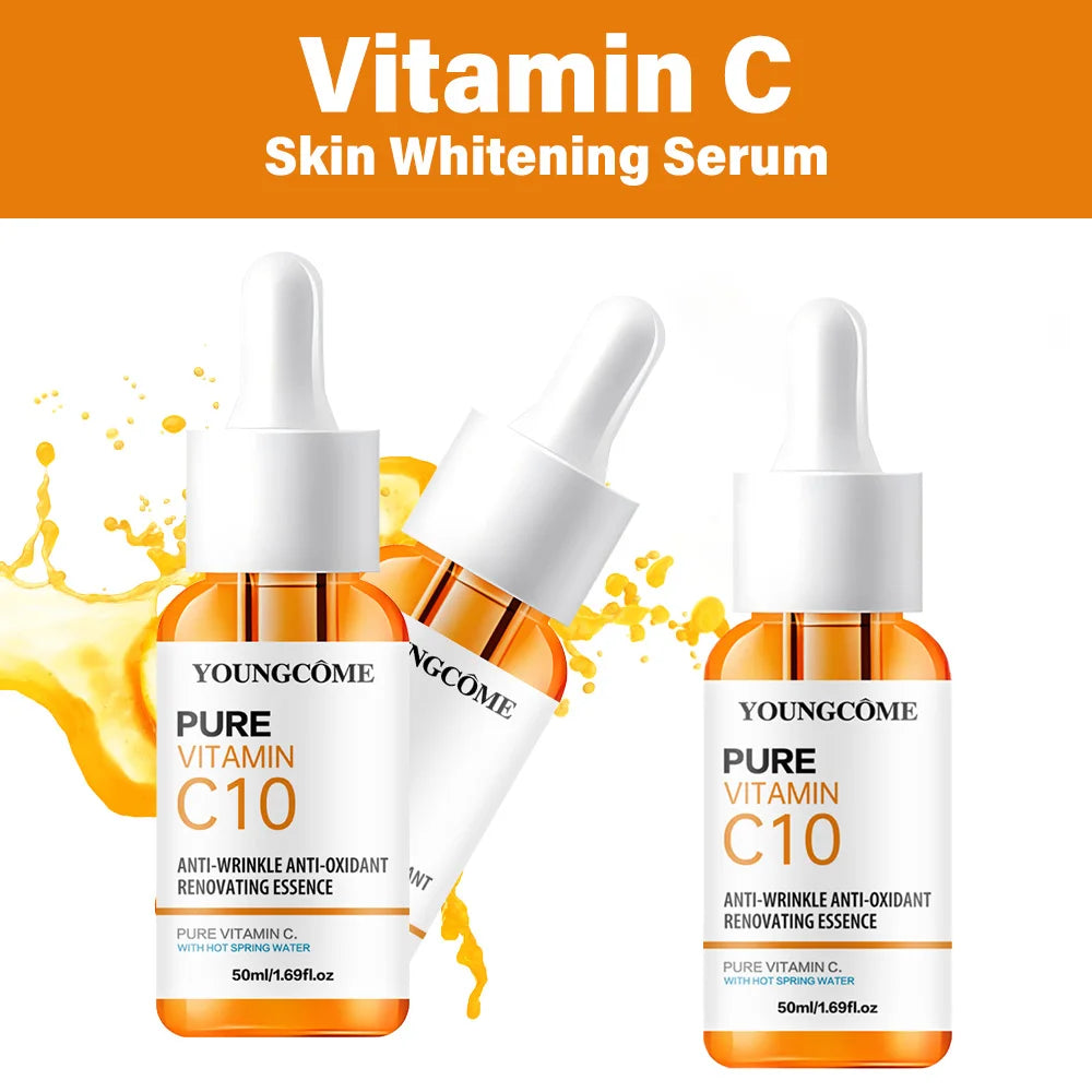 Vitamin C Facial Essence Hyaluronic Acid Dark Skin Brighten Serum Fade Fine Lines Moisturizing Repair Dull Serum Face Skin Care Oasis Select