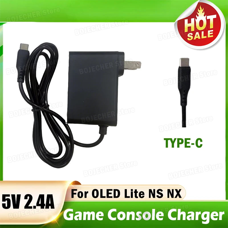 12W Handheld Game Console Charger For OLED Lite NS NX 5V 2.4A TYPE-C Power Supply Adapters USB C Interface EU US Plug Oasis Select