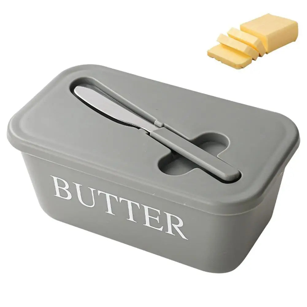 Airtight PP Butter Dish with Lid & Spreader – Fridge Keeper