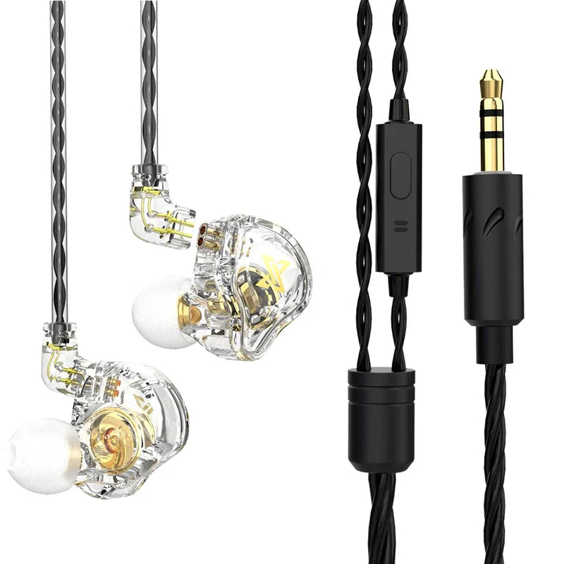 QKZ CK5 FiLe Wired Earphone Professional Gaming And Sports Noise Cancelling Headphones with Microphone HiFi Music Earphone Oasis Select QKZ AK6 MAX White