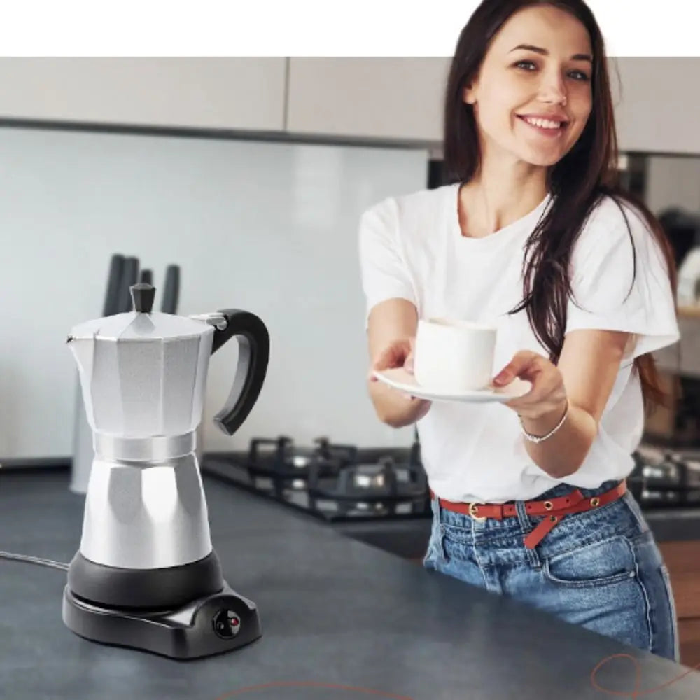 220V European plug all-aluminum Italian electric mocha coffee pot electric kettle espresso machine Oasis Select
