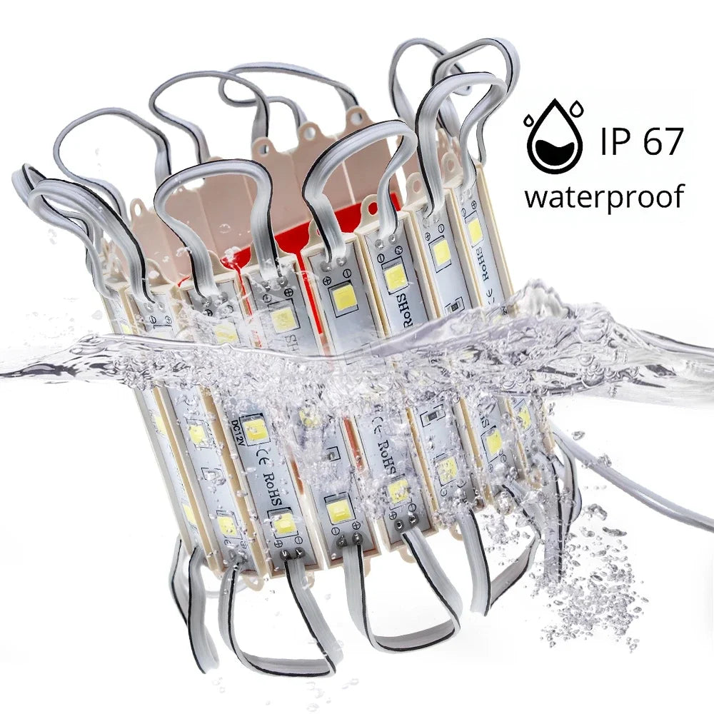 20-Pack 5050 RGB LED Modules 12V IP65 Waterproof | SMD Lights