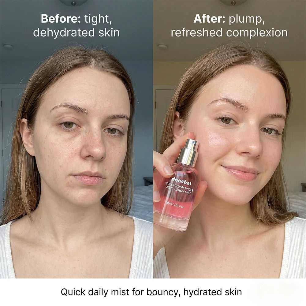 Collagen Peptides Jelly Serum Mist Korean Skin Care Hydrating Face Spray Anti Aging Plumping Firming Sprayable Hydrogel Travel Oasis Select