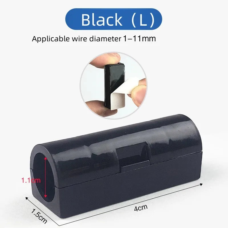 USB Cable Organizer Clips Wire Winder Holder Earphone Mouse Cord Clamp Protector Management Adhesive Hooks Desk Home Supplies Oasis Select 16PCS Black L