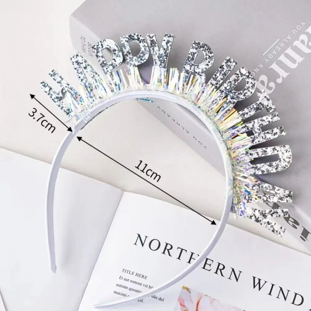 Glitter Happy Birthday Sequin Headband – Party Hair Accessory
