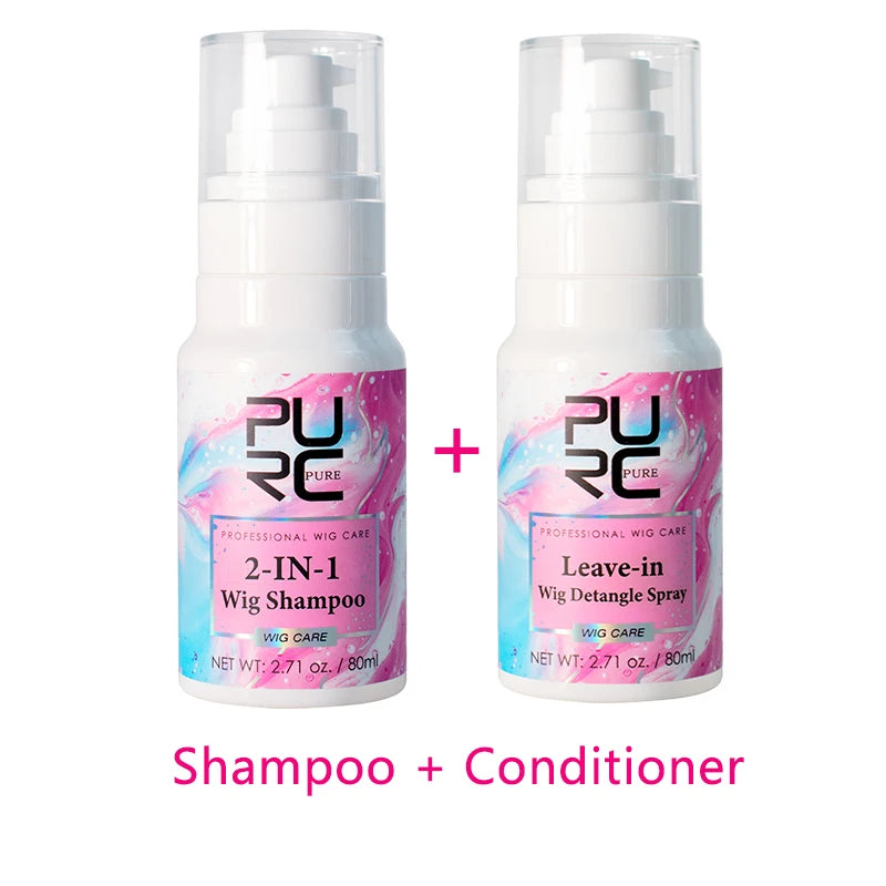 PURC Wig Shampoo And Conditioner Kit Coconut Oil Smoothing Shiny Hair Care Products for Wigs Women Oasis Select Sets