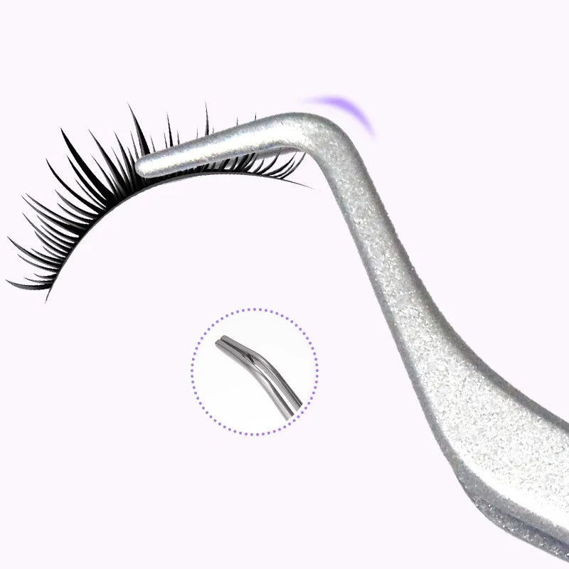 Stainless Steel Eyelash Tweezers with Comb | Lash Tool