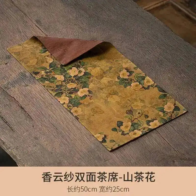 Gauze Double-sided Dry Tea Mat Teapot Mat Chinese Zen Table Flag Tablecloth Tea Mat Tea Ceremony Oasis Select Tea Mat Camellia