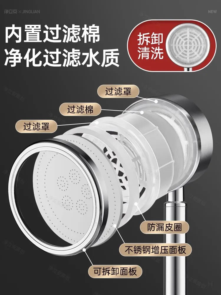 SUS 304 Stainless Steel Bathroom Handheld Shower Head High Pressure Water Saving Sprayer Nozzle Supercharged Rainfall Showerhead Oasis Select
