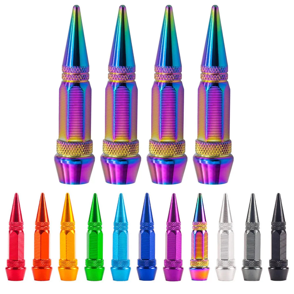 4Pcs 60mm Valve Caps, Aluminum Alloy Dustproof and Waterproof Tire Valve Stem Caps, Suitable for Cars, Trucks and Motorcycles Oasis Select