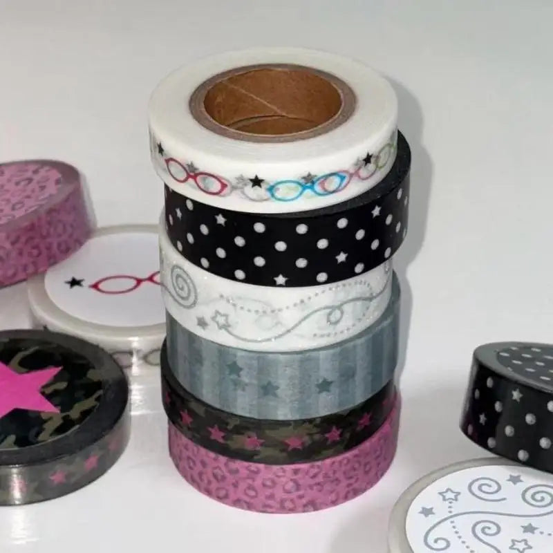 Aesthetic Polka Dot Adhesive Tape Pack 1/6Pcs INS Style Easy Tear No Residue for Journaling Scrapbooking DIY Art Oasis Select