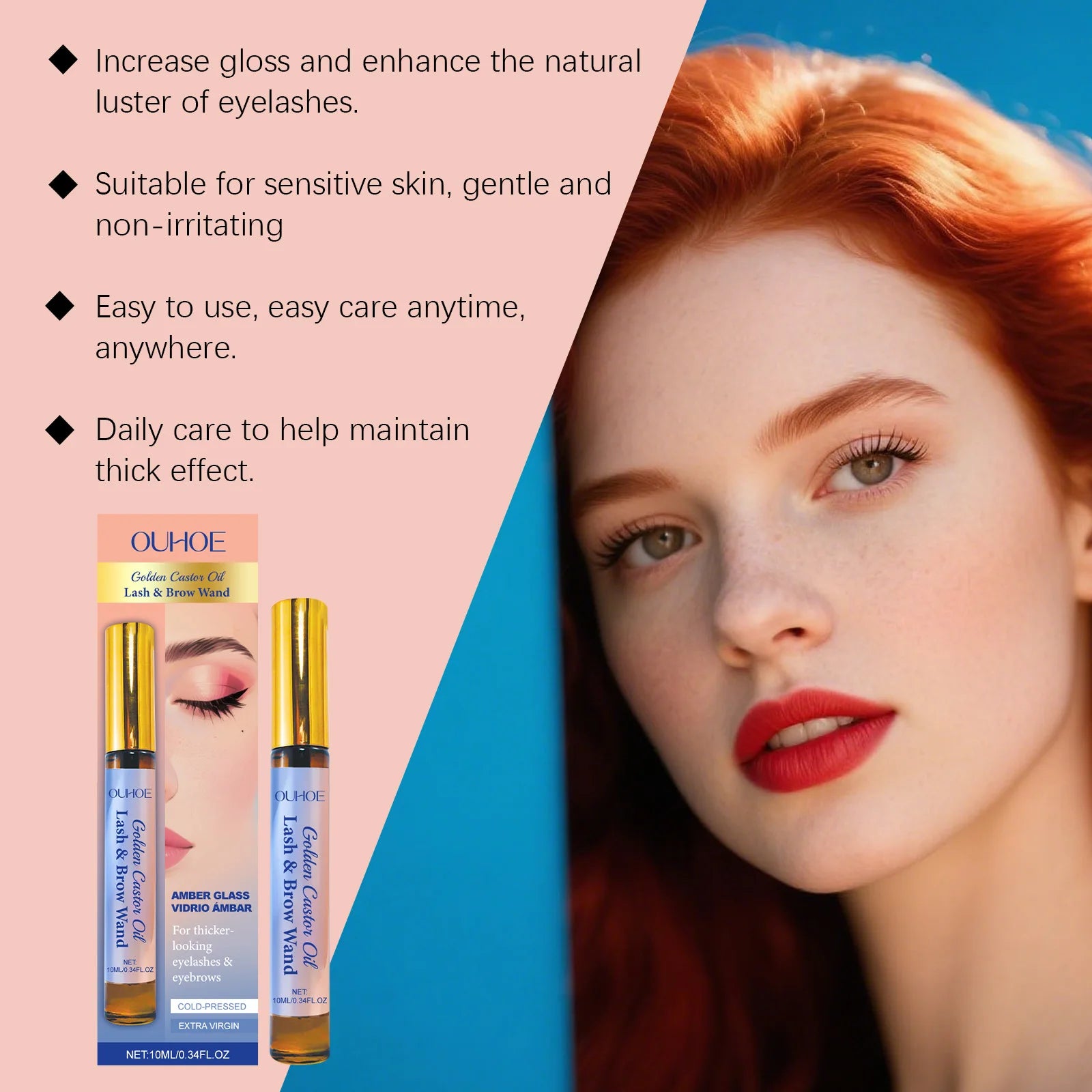 Castor Oil Essential Oil Eyelash Growth Serum Enhancer Longer Fuller Thicker Curling Lash Treatment Lift Lengthening Slender Oasis Select