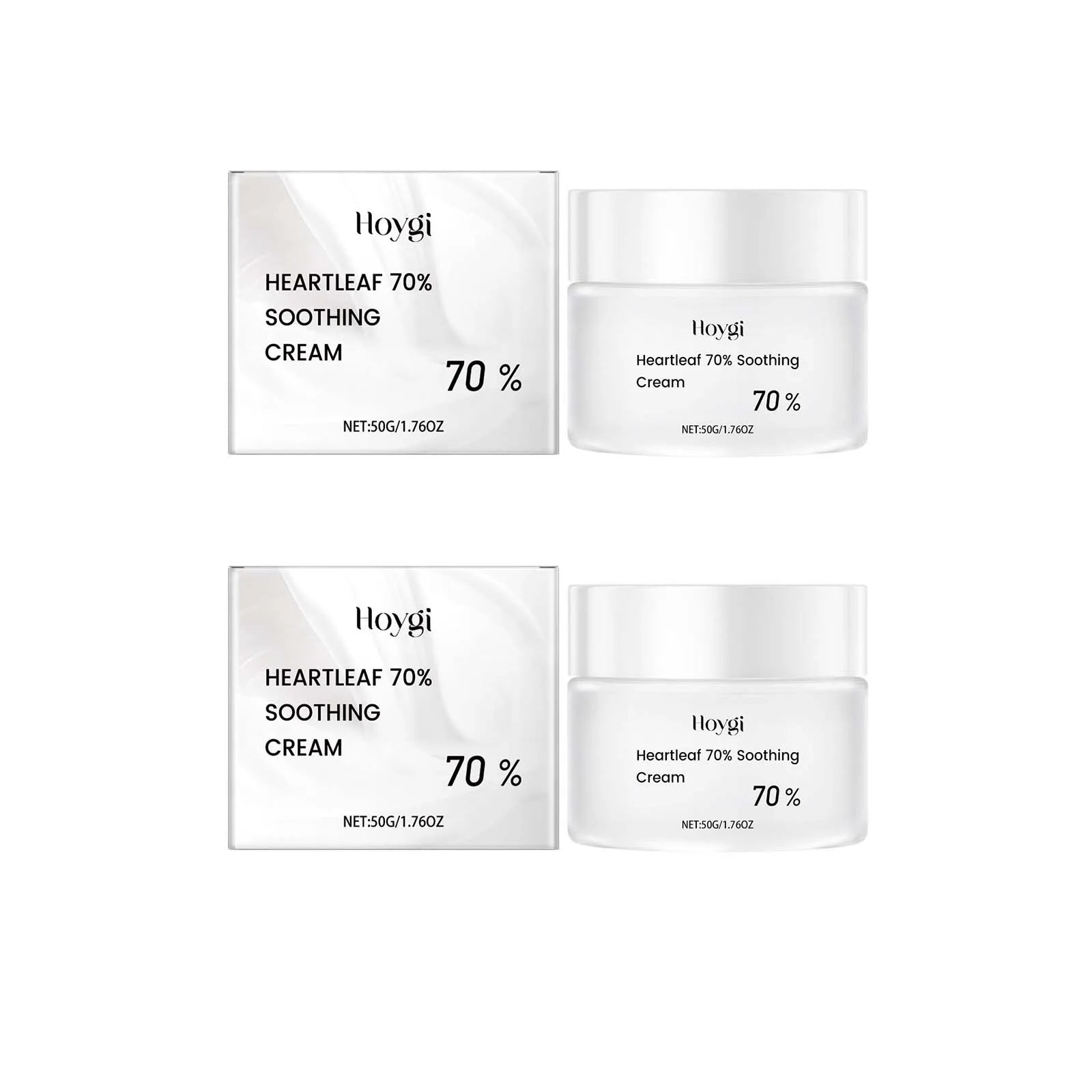 Heartleaf 70% Soothing Cream – Ceramide & Aloe Moisturizer Facial Soothing Cream Oasis Select 2 x 50g Boxed