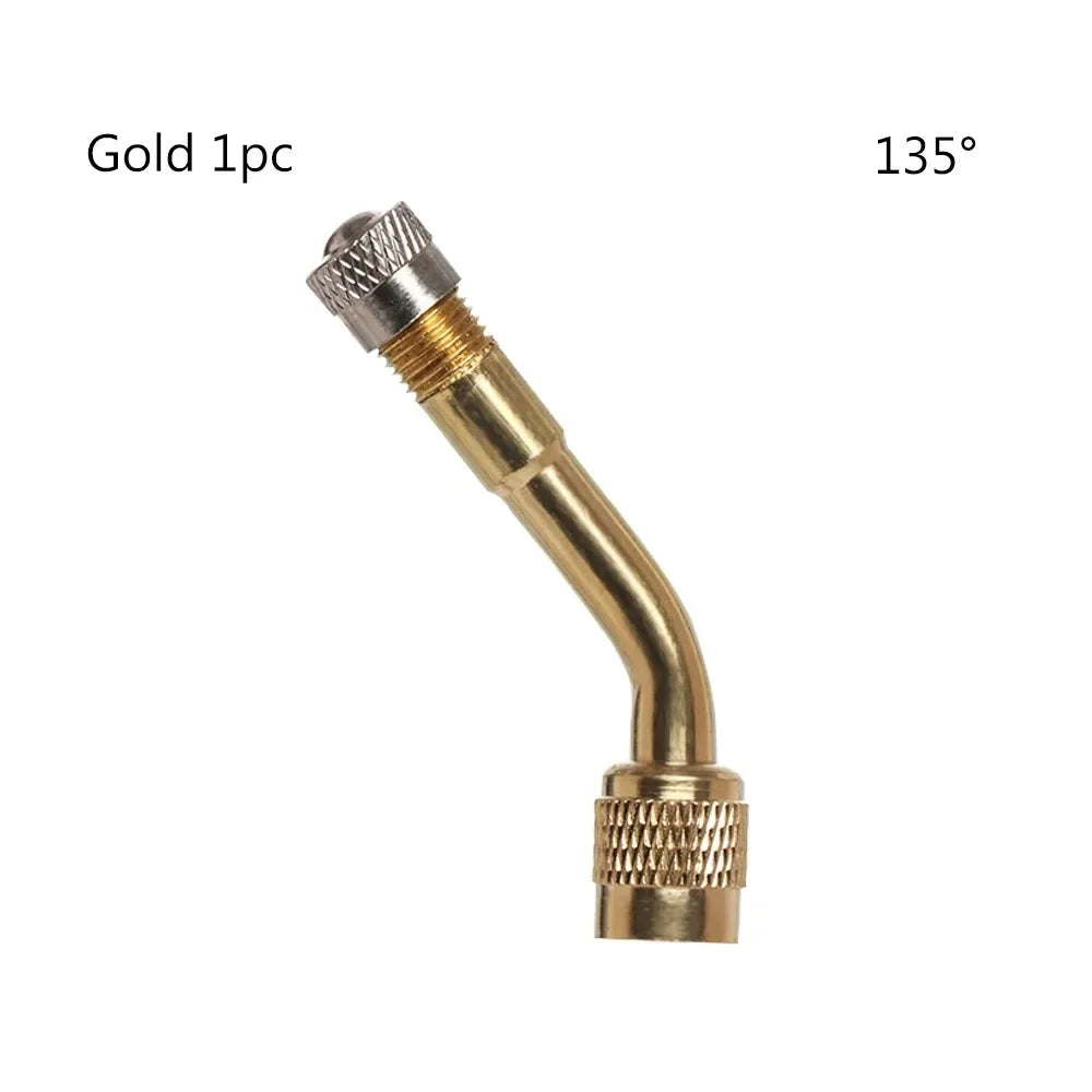 2 Pcs Motorcycle 45 90 135 Degree Angle Bent Valve Adaptor Tyre Tube Valve Extension Adapter for Truck Car Moto Bike Oasis Select Gold-135 1pc