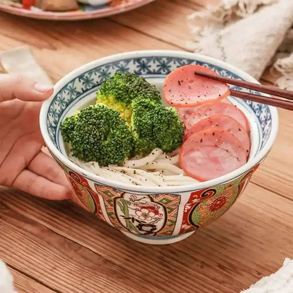 6-inch Japanese Ceramic Rice Ramen Bowl Instant Noodle Soup Bowl With Lid Kitchen Tableware Supplies Oasis Select