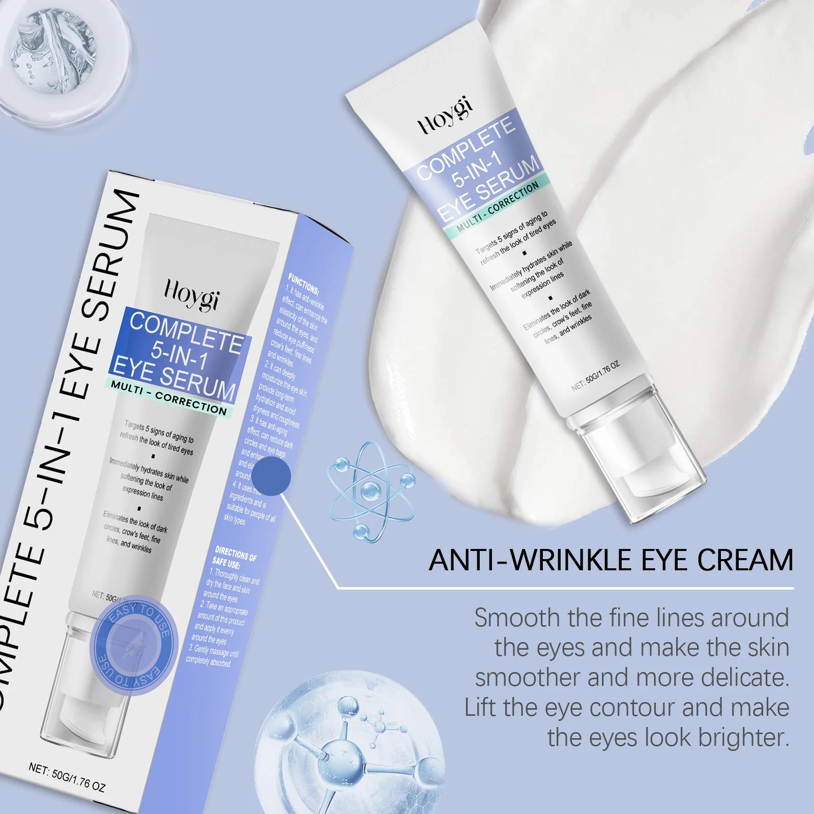 Collagen 5 in 1 Eye Cream Firming Lifting Fade Fine Lines Improve Skin Elasticity Under Eye Nourishing Eye Bag Removal Eye Cream Oasis Select