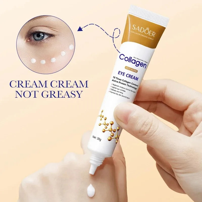 SADOER Collagen Eye Cream Anti Dark Circles Eye Bags Remover Firming Moisturizing skincare Eyes Cream Skin Care for Eyes Oasis Select