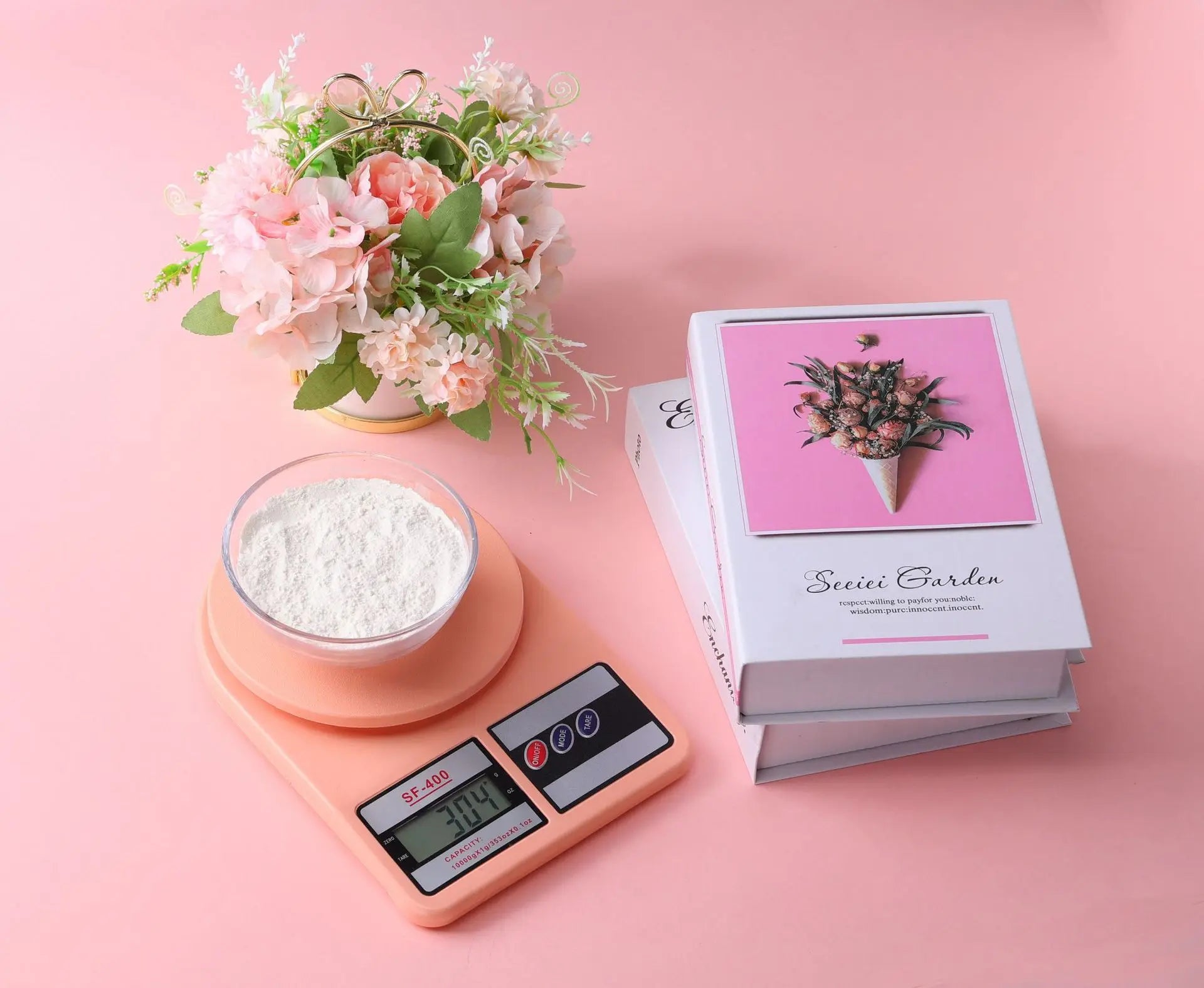 10kg Digital Kitchen Scale in Vibrant Colors - Precision Gram Measurement for Home Baking, Compact Food Scale Oasis Select pink