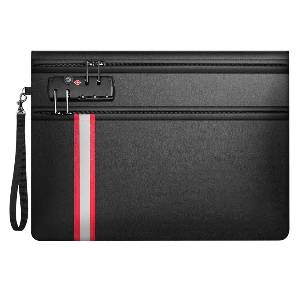 Lockable Fireproof Document Bag Waterproof Heat-resistant Safety File Folder Dustproof Large Capacity Important File Storage Bag Oasis Select Reflective Strip