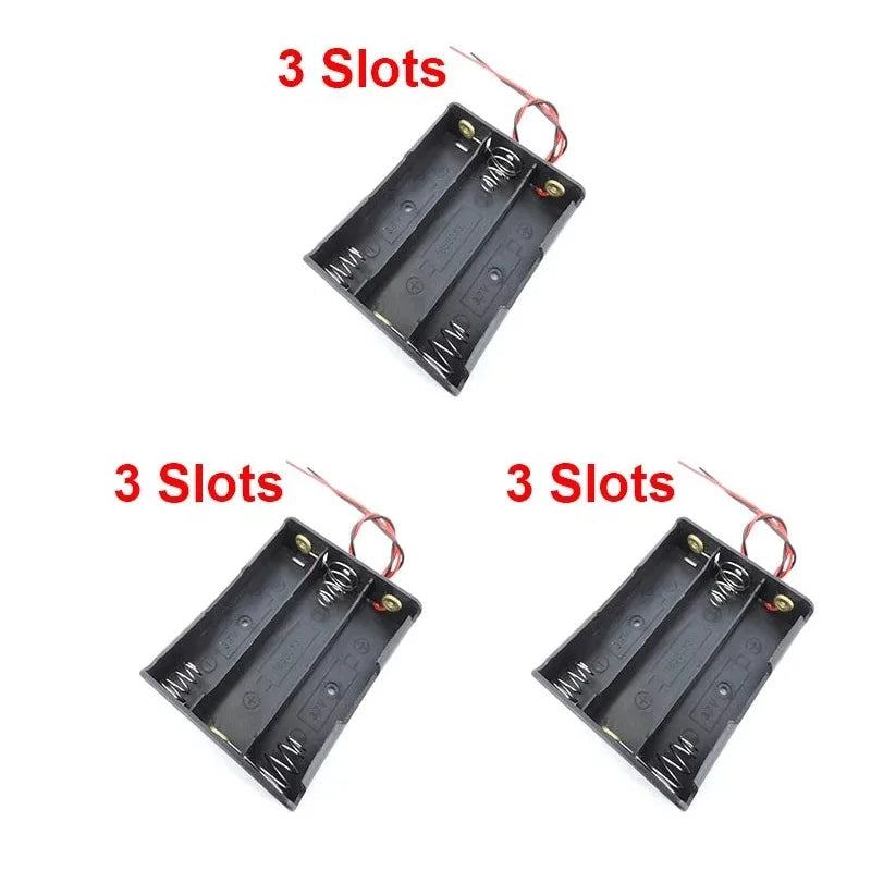 1/3pcs Plastic 18650 Battery Storage Box Case 1 2 3 4 Slot Way DIY Batteries Clip Holder Container With Wire Lead 18650 Battery Oasis Select 3X18650 3pcs