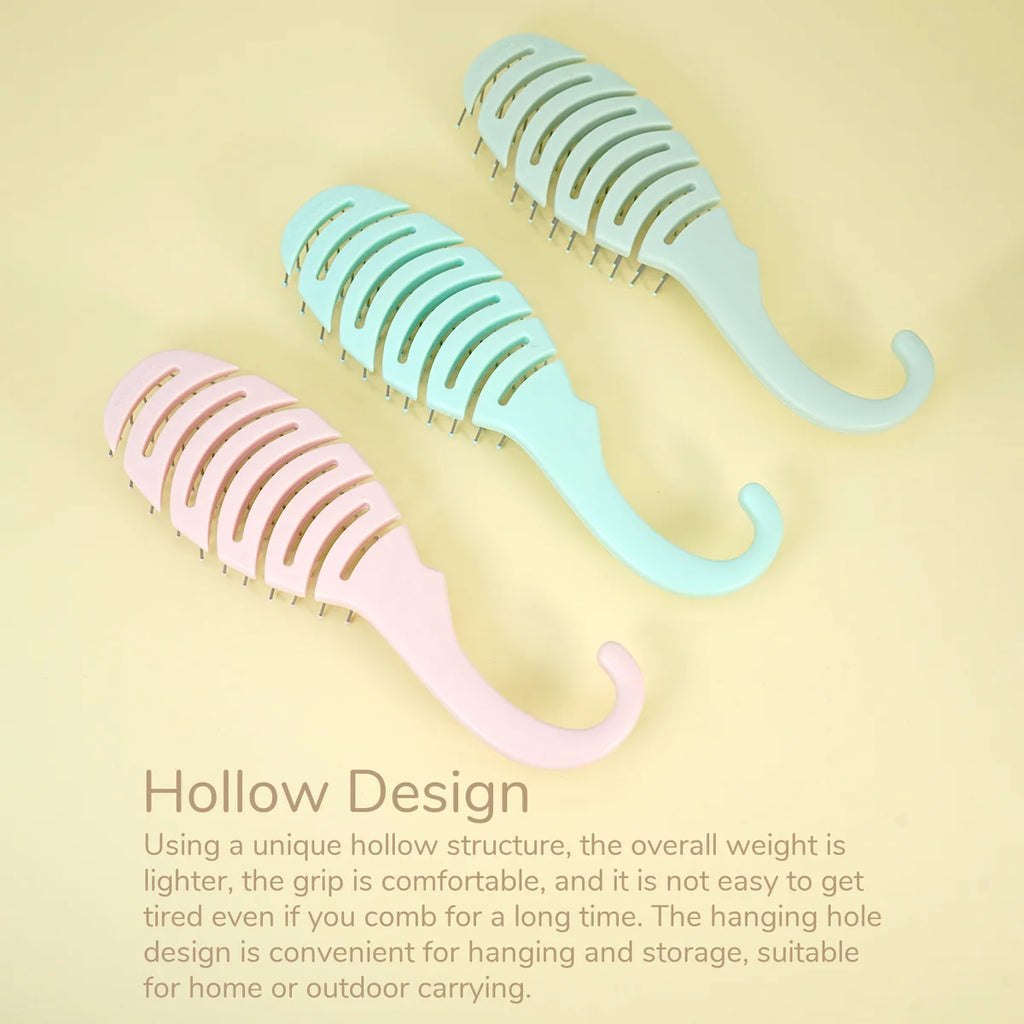Pastel Vent Hair Brush – Hollow Grid, Hook Handle, Gentle Bristles Vent Hair Brush Oasis Select