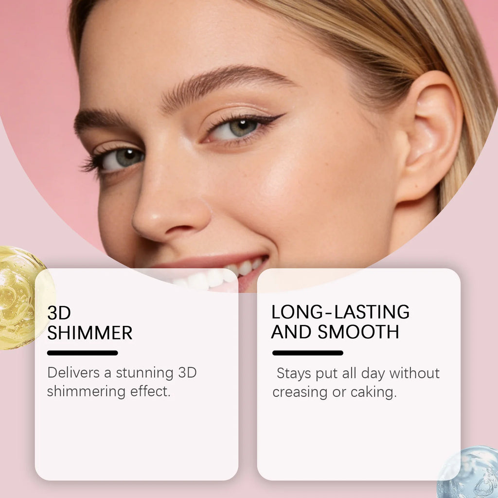 Diamond Shimmer Eyeshadow (Apricot) with Natural Pearl Fine Glitter for Everyday and Party Glam Eye Makeup Oasis Select
